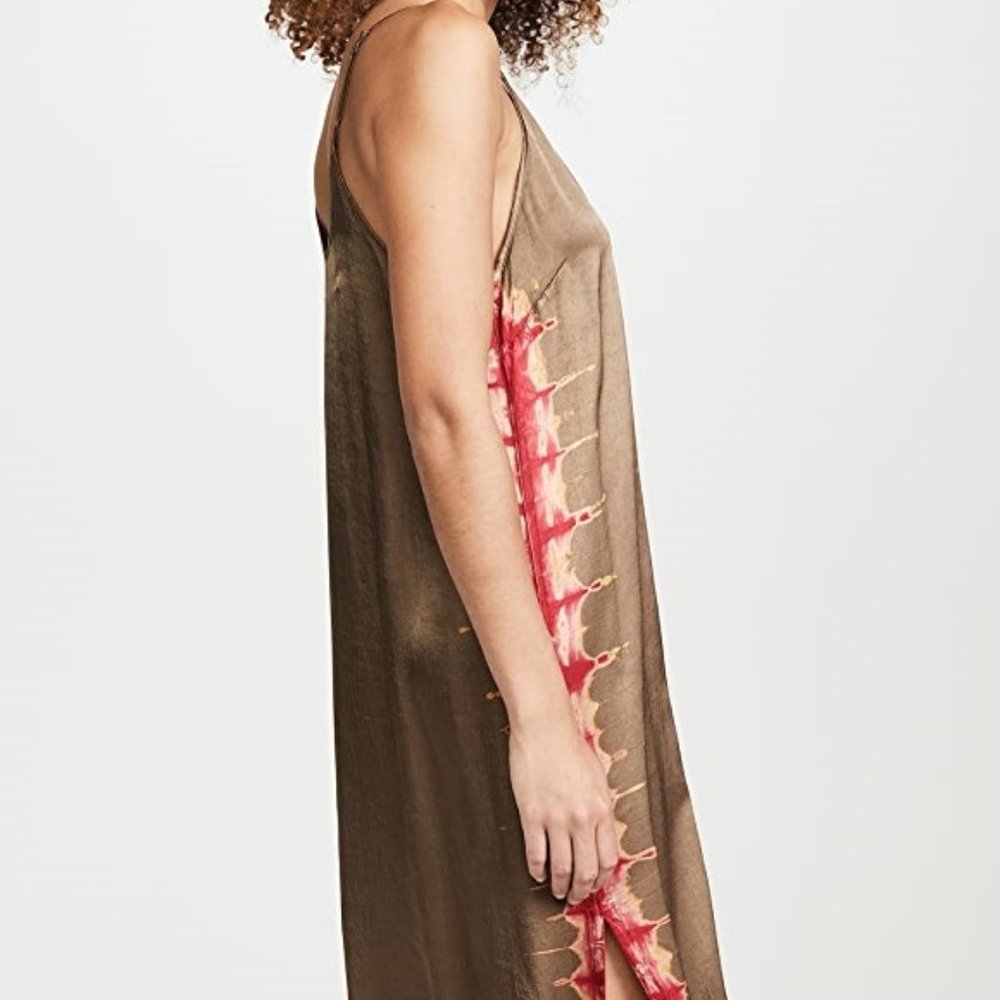 RAQUEL ALLEGRA SATIN MOSS TIE DYE LITTLE DRESS 2 M